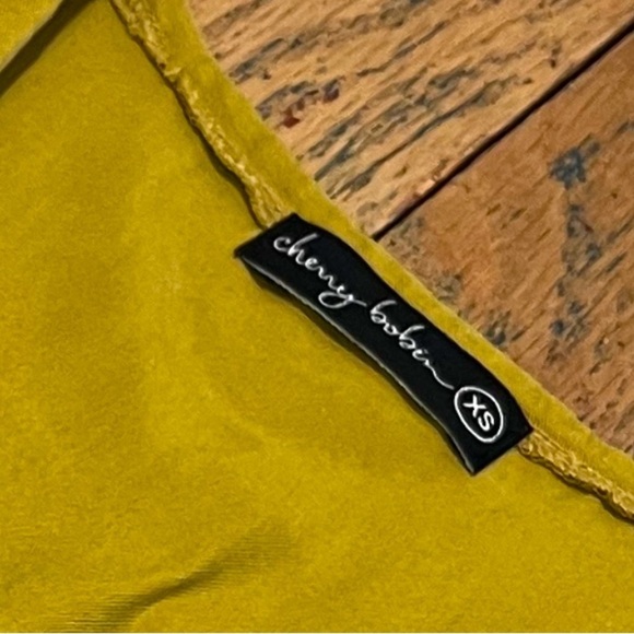 CHERRY BOBIN yellow/green blouse size XS - Picture 2 of 8